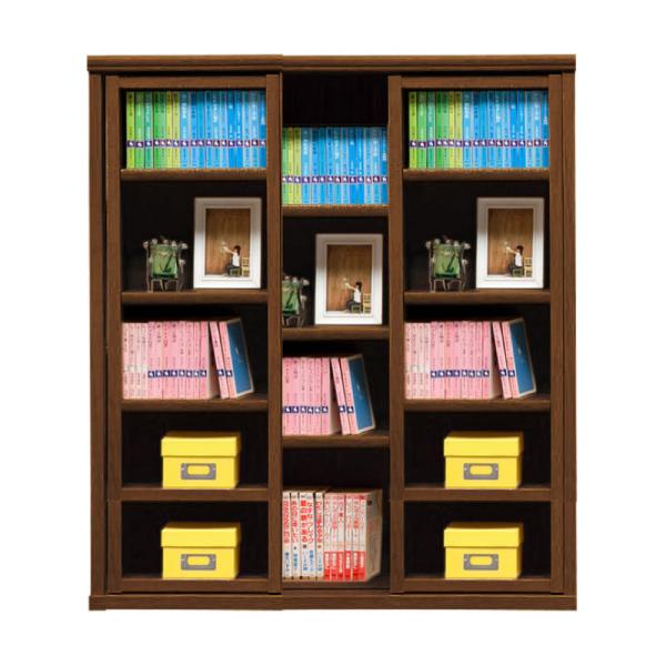 楽天島忠・ホームズ楽天市場店本棚 おしゃれ 収納 棚 ラック コミックラック 家具 書籍 漫画 書棚 スライド SOK72 幅90×高さ110 ブラウン （配送員設置）