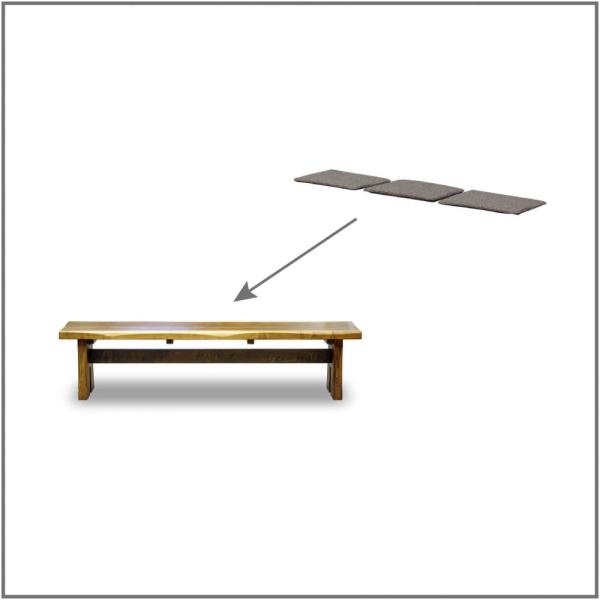 ベンチクッション　新都B498（180）用クッション3枚入り／PVC：BR (玄関先お渡し商品) 2