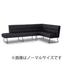 【レザーテックス】 LDソファセット マルクト スモール 左コーナー (チャコールブラックブラック) (配送員設置)