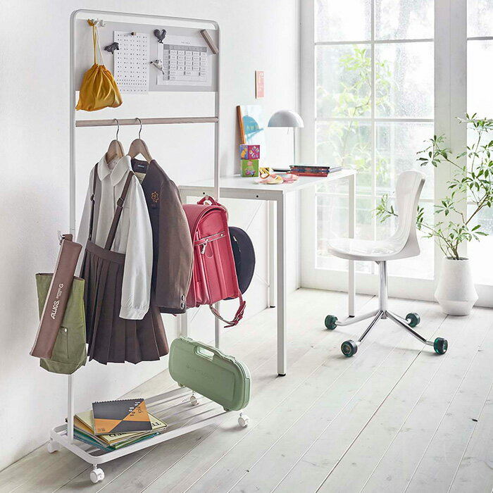 【送料無料】キッズパネル付きハンガーラック タワー　ホワイト ブラック　tower　山崎実業　5175 5176【山実1024】