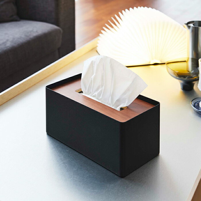 厚型対応蓋付きティッシュケース リン ブラウン ナチュラル 5177 5178【YZ】【241021済】