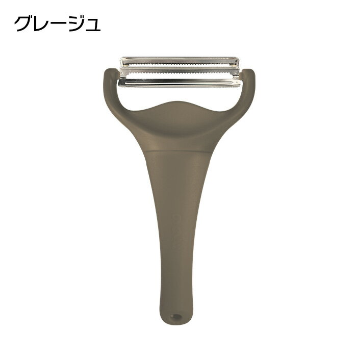 【メール便送料無料】ののじ　キャベピィMAX　キャベツピーラー　CBP-04　グレージュ/ダークグリーン　キャベツスライサー　千切りキャベツ　2枚刃　キャベツ　千切りピーラー 3