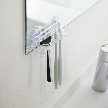 【メール便送料無料】tower 吸盤トゥースブラシホルダー タワー 5連 ホワイト ブラック 歯ブラシホルダー ハブラシホルダー 5本 3285 3286 山崎実業 【YZ】