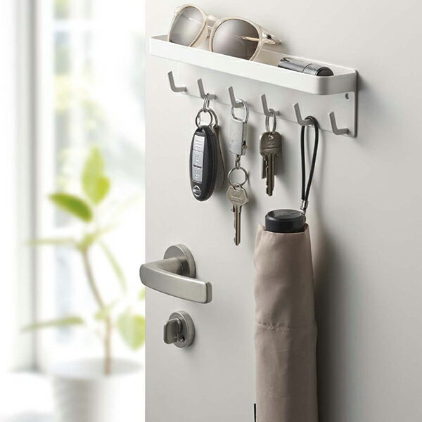 マグネットキーフック&トレイ スマート ホワイト ブラック 山崎実業　【YZ】【●】【リスト済】