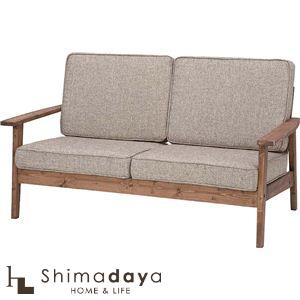 Rakuten - 【送料無料】天然木 オイル仕上げ 2人掛けソファ CFS-846 【W141×D75×H78×SH38】 【代引き不可】　東谷 AZUMAYA 【AZ】【0830】