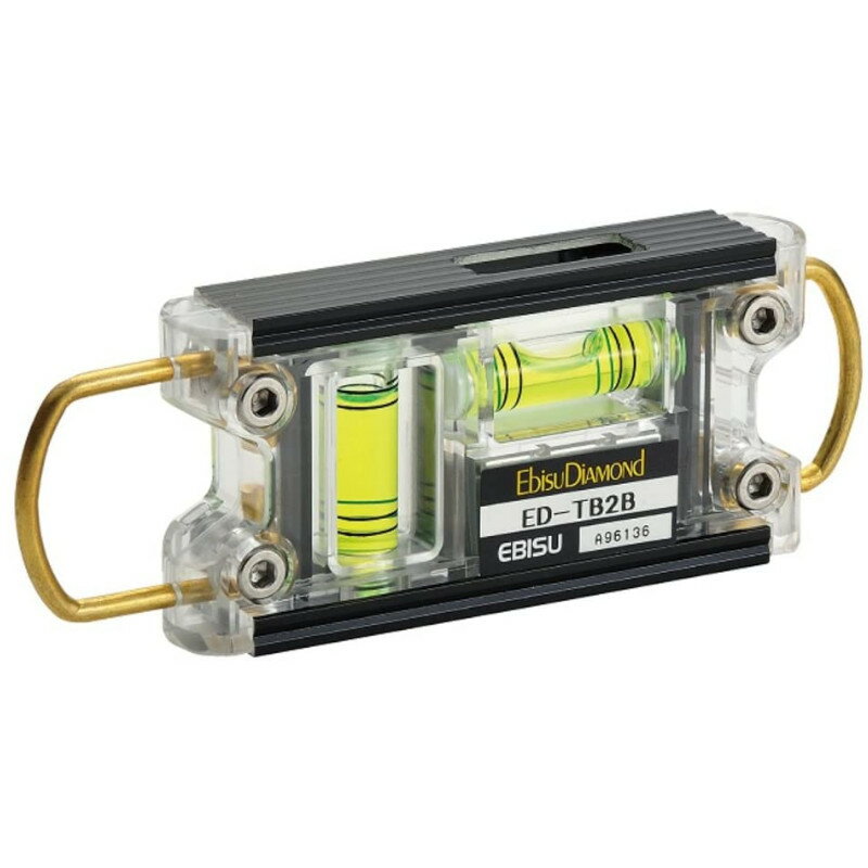 【16日0時まで/1,000円引クーポン】エビス ED-TB2B(ブラック＆グリーン)(120mm) 超強力磁石付トビ(鳶)レベル-2(水平器・ミニレベル) 足場組立用 ●