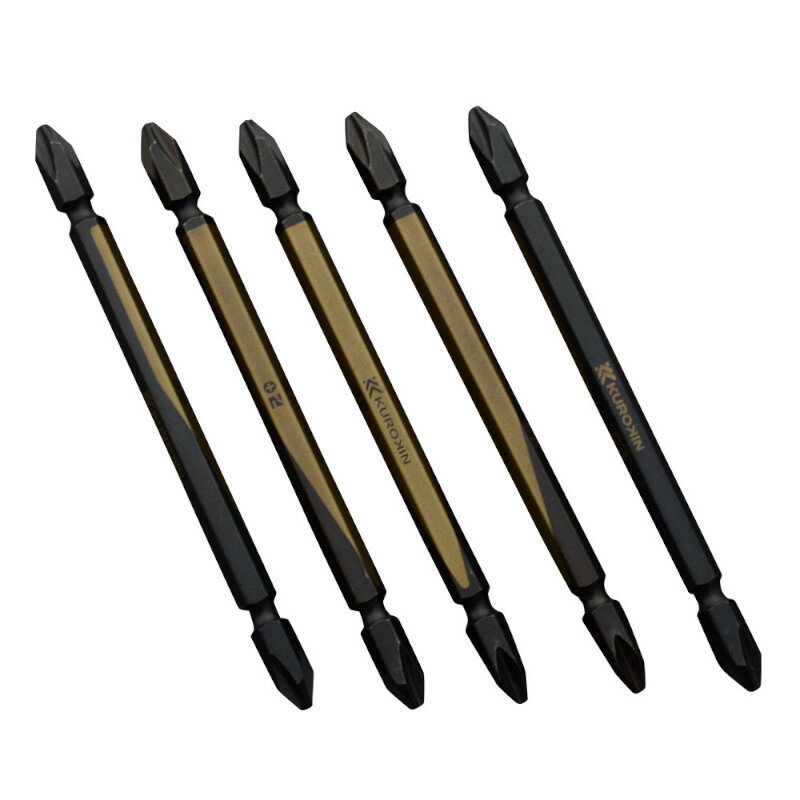 【25日迄 1,000円クーポン配布】フジ矢 KUROKIN 5215-110-BG 両頭ビット5本組 +2x110mm 黒金(クロキン) ◇
