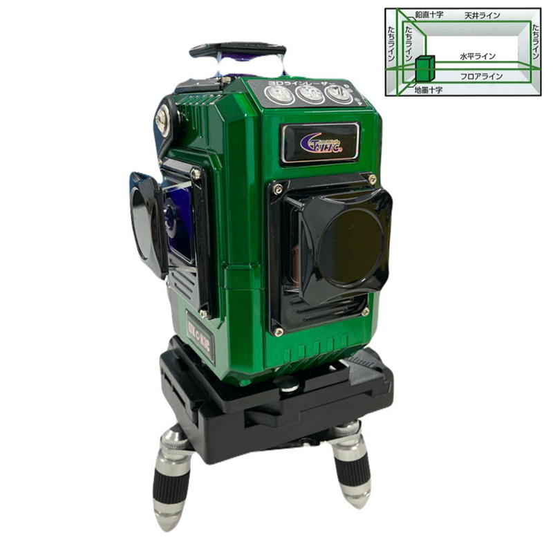 テクノ販売 LTK-N3C フルライン ジンバル整準3Dグリーンレーザー墨出し器 (三脚・受光器別売) ◆