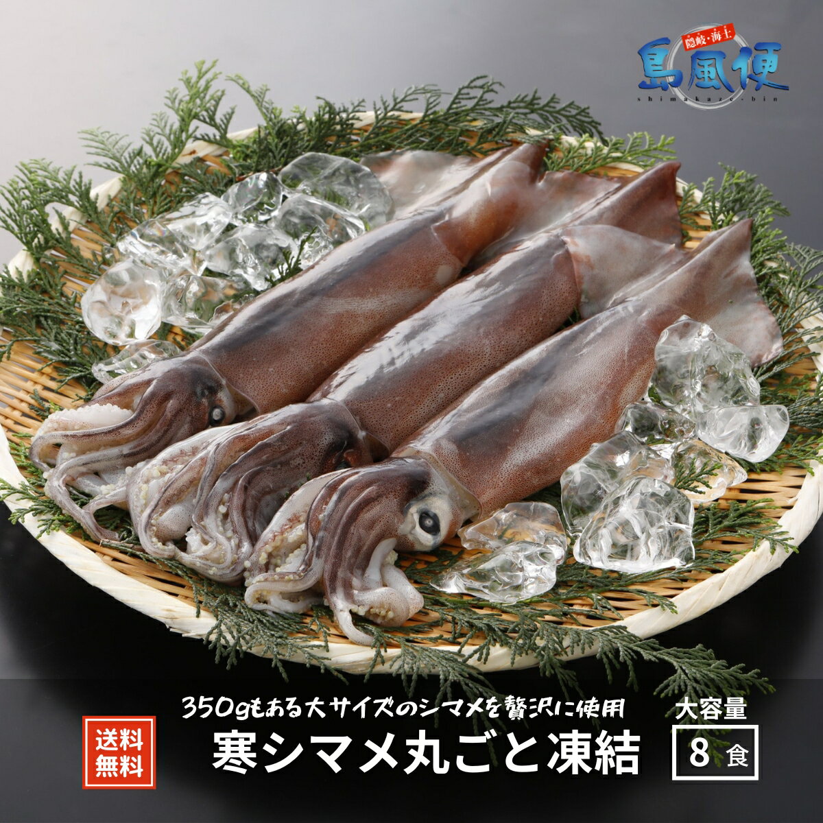 【お得な大容量】【特大8杯】寒シマメ丸ごと凍結2.8kg【1杯約350g】 スルメイカ 烏賊 お刺身 おつまみ いかそうめん …