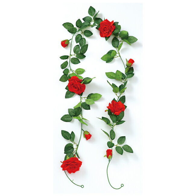 アーテック フェイクグリーン ガーランド バラ 赤 造花 ツル 装飾 075214 送料無料