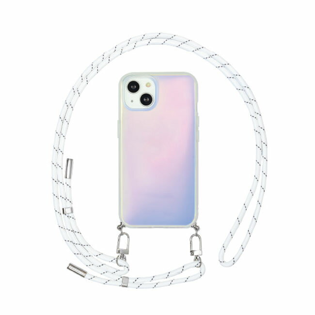 FIT IIIIfit Loop Premium iPhone15 iPhone14 iPhone13対応ケース ストラップ付き ショルダー シンプル 無地 透明 携帯ケース スマホケース カバー IFT-155AUR (オーロラ) 送料無料