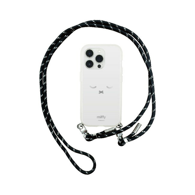 ミッフィー IIIIfit Loop iPhone15 Pro対応ケース ストラップ付き ショルダー 透明 マット加工 携帯ケース スマホケース カバー MF-462A (フェイス) 送料無料
