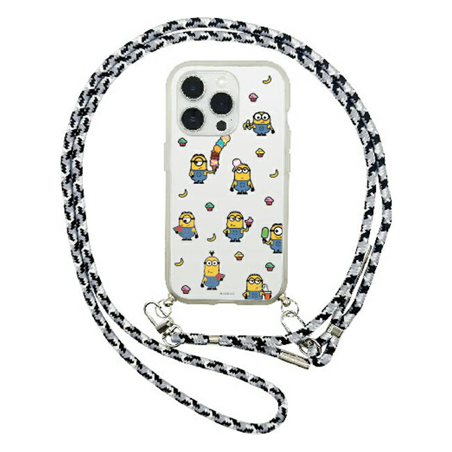乐天商城 - ミニオンズ IIIIfit Loop iPhone15 Pro対応ケース ストラップ付き ショルダー 透明 携帯ケース スマホケース カバー MINI-462B(集合) 送料無料