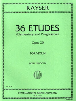 楽譜 カイザー 初歩的で発展的な練習曲 OP.20/ギンゴールド編 ／ インターナショナル・ミュージック社