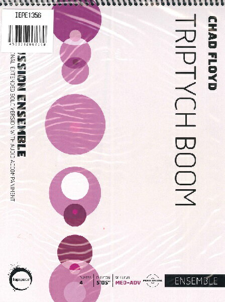 楽譜 IEPE1356 輸入 トリプティック・ブーム 打楽器四重奏 ／ ミュージックエイト