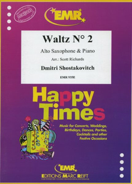 楽譜 MSOAX810 輸入 ワルツ第2番（ドミートリイ・ショスタコーヴィチ）（アルトサックス+ピアノ）【WaltzNo.2】 ／ ミュージックエイト