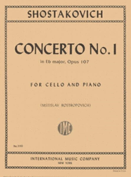 楽譜 MSOCH46 輸入 協奏曲1番・Op.107（ドミートリイ・ショスタコーヴィチ）（チェロ+ピアノ）【ConcertoNo.1Opu ／ ミュージックエイト