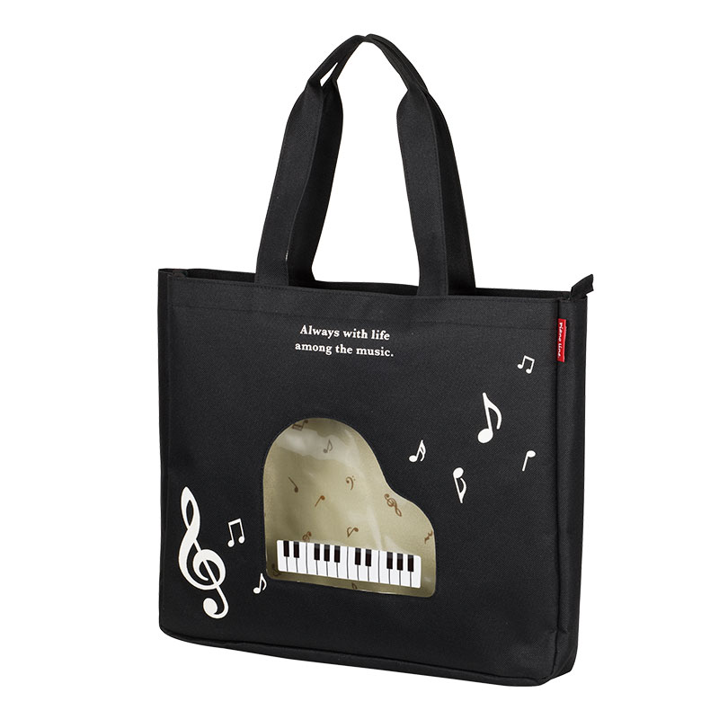 Pianoline ファスナー付横型トート グランドピアノ窓 ／ 甲南