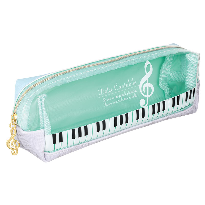 Pianoline クリアペンポーチ ト音記号 ミントグリーン ／ 甲南