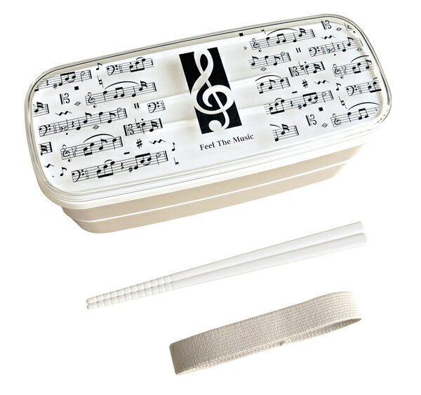 2段箸付きランチボックス 五線譜 ／ 吉澤