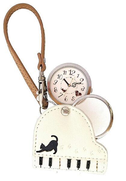 ルーペウォッチ ねこピアノ ホワイト ／ 吉澤