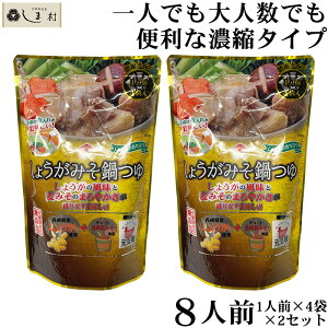 鍋の素 鍋スープ 「 しょうがみそ鍋つゆ 1人前×4袋×2セット 濃縮タイプ 」 チョーコー 1000円ポッキリ 送料無料 メール便 鍋つゆ 一人鍋 鍋 一人用 一人暮らし