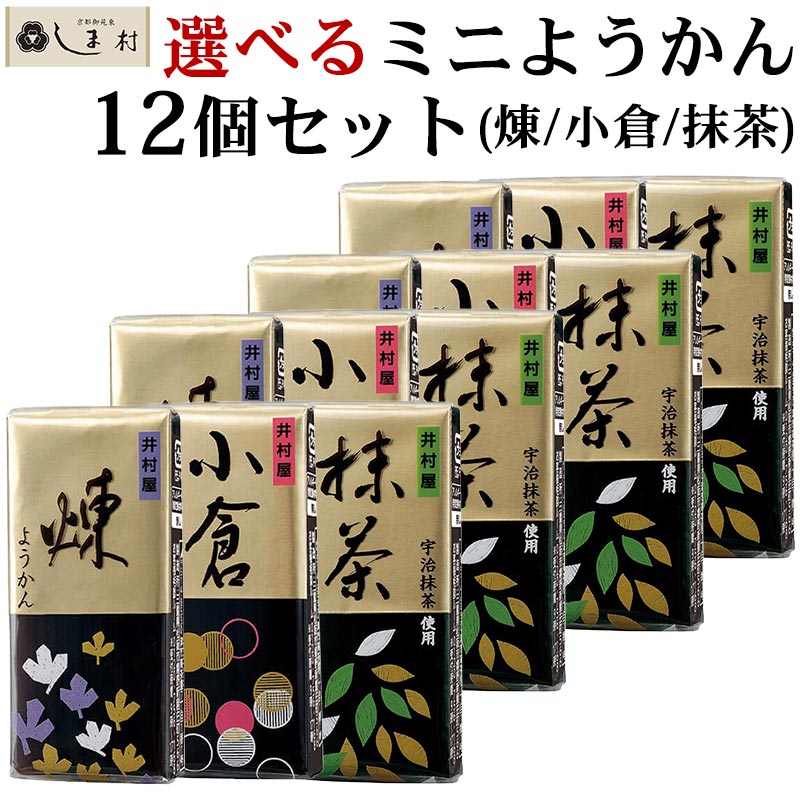 「 3種類から選べる ミニようかん 58g 12個 セット 」 羊羹 ようかん 井村屋 煉 抹茶 小倉 一口羊羹 つめあわせ 1000円ポッキリ 送料無料 メール便 プチギフト 和 スイーツ 一口サイズ ポスト投函便