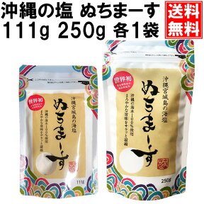 ぬちまーす 塩 2袋セット(250g×1袋、111g×1袋) 沖縄の海塩 ぬちマース メール便 送料無料 熱中症対策 むくまない塩 買いまわり もう一品