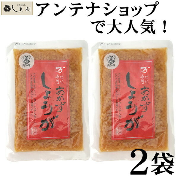 【全品P2倍｜2個購入で2%OFF】「 万能おかずしょうが 130g 2袋 セット 」 レトルト食品 常温保存 おかずしょうが 四国建商 四國建商 食べる生姜 おかず生姜 送料無料 1000円ポッキリ しょうゆ漬け 万能 おかず 生姜 しょうが ご飯のお供 買いまわり 仕送りセット もう一品