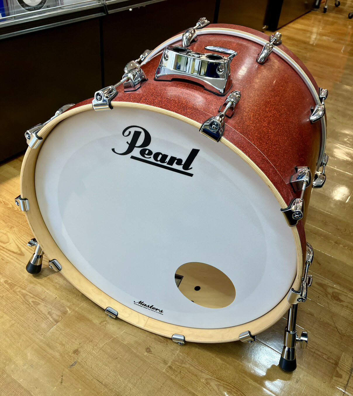 決まりました！　ドラムセット(欠品あり)　売ります。　 Pearl MT564/C-D ＃747 Matte Red ドラムセット MIDTOWN 16”バスドラム