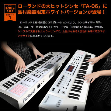 Roland FA-06-SC シンセサイザー 限定ホワイト 61鍵盤 ベーシックセット (ホワイトカラースタンド + ペダル) 初心者セット 【ローランド FA06SC】【島村楽器限定】