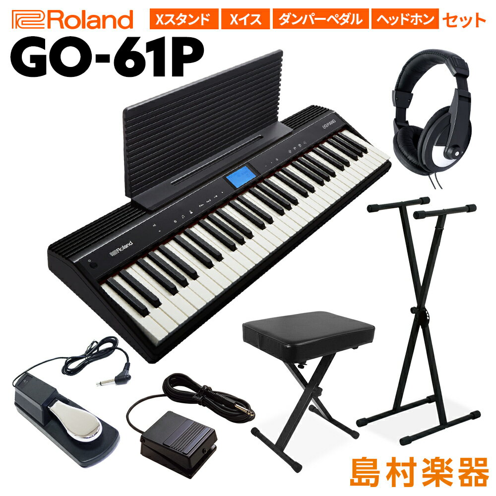 キーボード ピアノ Roland GO-61P 61鍵盤 Xスタンド・Xイス・ダンパーペダル・ヘッドホンセット ローランド GO61P 楽器