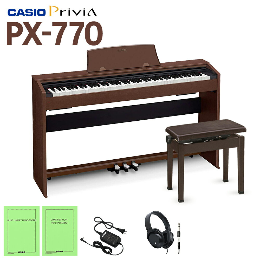 CASIO PX-770BN 同色高低自在イスセット 電子ピアノ 88鍵盤 【カシオ PX770】  ...