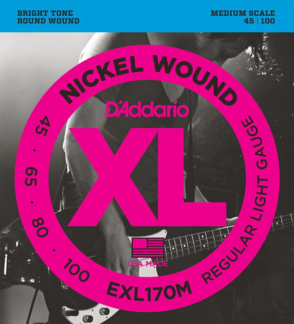 D 039 Addario EXL170M ニッケル 45-100 レギュラーライト Medium ダダリオ ミディアムスケール エレキベース弦