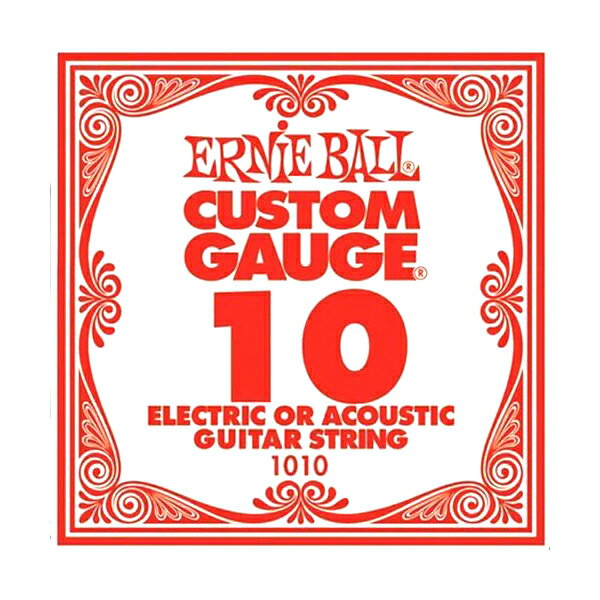 ERNiE BALL 1010 エレキギター／アコギ弦 010 プレーンスチール 【バラ弦1本】 アーニーボール