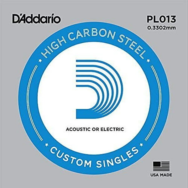 D'Addario PL013 アコギ／エレキギター兼用弦 Plain Steel 013 【バラ弦1本】 ダダリオ