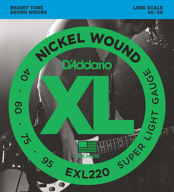 D'Addario EXL220 ニッケル 40-95 スーパーライト ダダリオ エレキベース弦