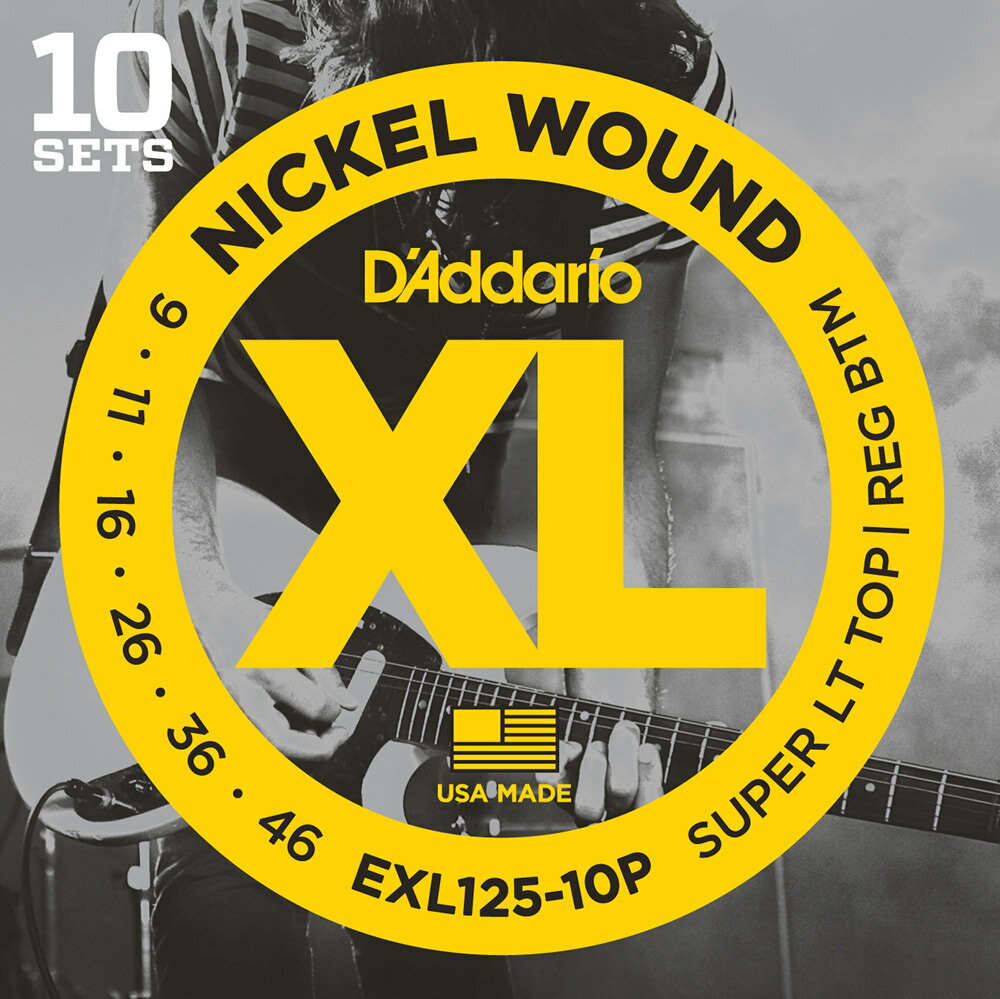 D'Addario EXL125/10P 09-46 スーパーライトトップレギュラーボトム 10セット ダダリオ エレキギター弦 お買い得な10パック