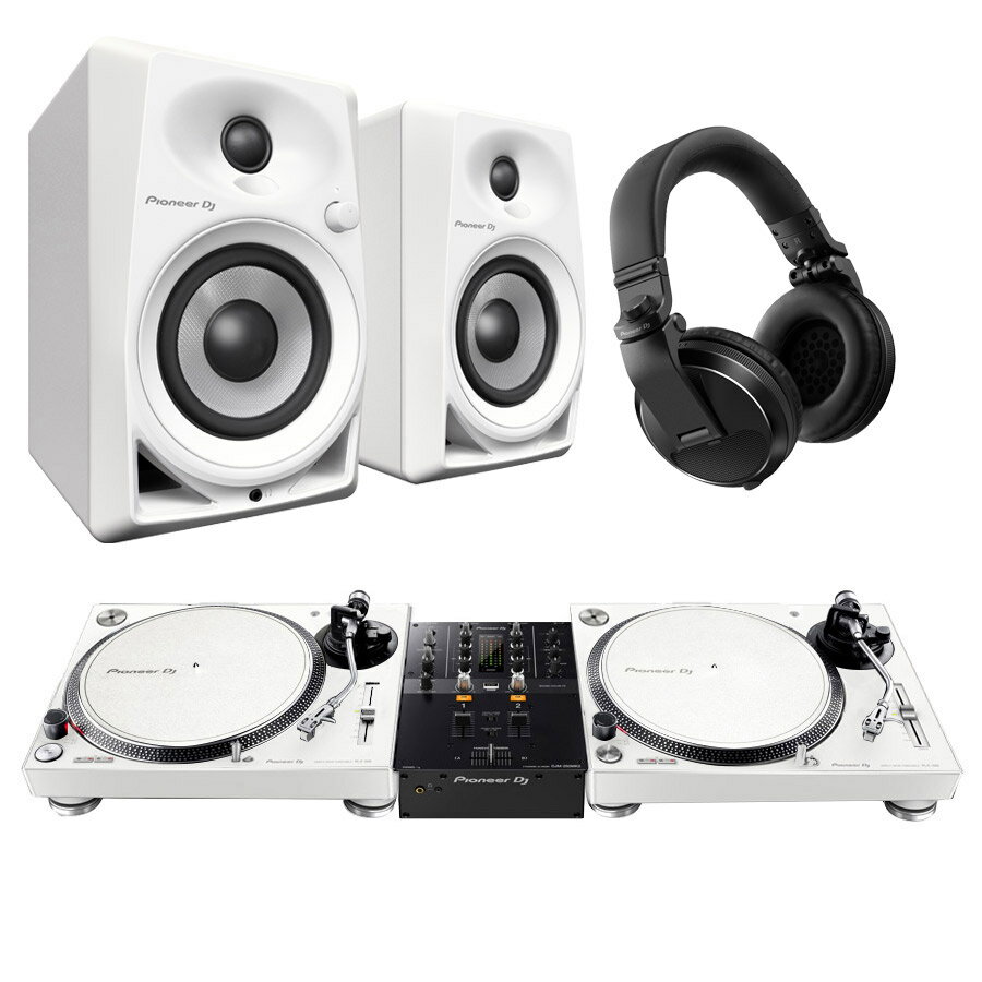 Pioneer DJ PLX-500-W + DJM-250MK2(ߥ) + DM-40D-W(ԡ)+ HDJ-X5-K(إåɥۥ) DJå ѥ˥