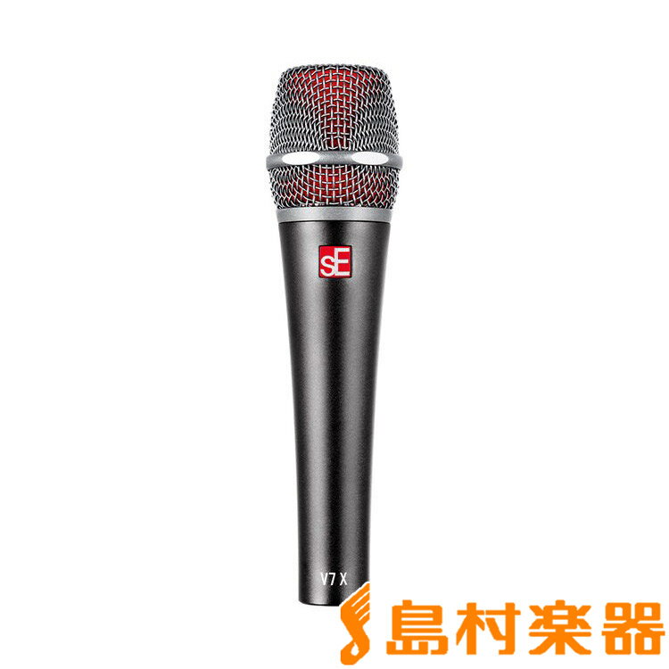シーンを選ばず様々な楽器の収録に適したダイナミックマイク【特徴】ライブからレコーディングまで、多くのアーティストやエンジニアから高い評価を得ている「業界標準」のダイナミックマイク「V7」を元に、楽器に最適なチューニングが施された「V7 X」が登場。新デザインの「DMC7 X」カプセルと革新的なアルミニウムボイスコイルを備え、キメ細かな高域から存在感溢れる低域までレンジの広さが魅力です。スーパーカーディオイドの指向性は、レコーディングシーンにおいての「カブリ」を抑え狙ったソースを的確に収録。ライブシーンにおいては「ハウリング」に強い特性を存分に発揮してくれます。ボディは堅牢な金属製。メッシュグリルはヘコミやサビにも強いステンレススティールを採用する事で「音質」「デザイン」「耐久性」を高い次元で兼ね備えた、様々なシーンで活躍する1本となっています。【付属品】マイクホルダー変換ネジウィンドスクリーンポーチ【詳細情報】タイプ ： ダイナミック （DMC7 X カプセル）ボイスコイル素材 ： アルミニウムマグネット素材 ： ネオジム指向性 ： スーパーカーディオイド周波数特性 ： 30Hz - 19kHzインピーダンス ： 300Ω感度 ： 2.0 mV/Pa (-54 dB)コネクター ： 3ピンXLRコネクター (金メッキ処理)寸法 ： 47mm (直径) × 176mm (長さ)重量 ： 269gJANコード：4530027261062【2018/04/13】
