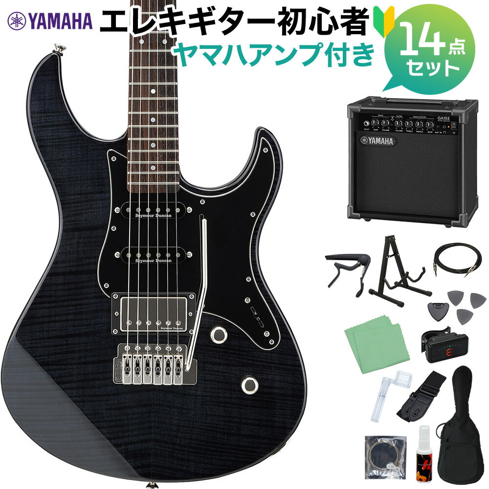 YAMAHA ヤマハ PACIFICA612VIIFM TBL エレキギター 初心者14点セット 【ヤマハアンプ付き】 トランスルーセントブラック 【ヤマハ パシフィカ PAC612】【WEBSHOP限定】