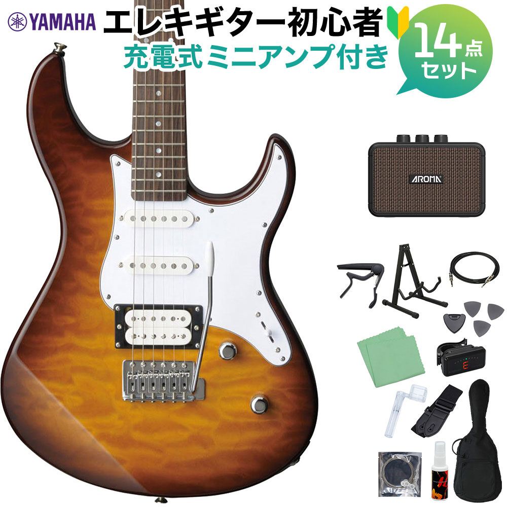 YAMAHA PACIFICA212VQM TBS エレキギター 初心者14点セット 【ミニアンプ付き】 タバコブラウンサンバースト ヤマハ パシフィカ【WEBSHOP限定】