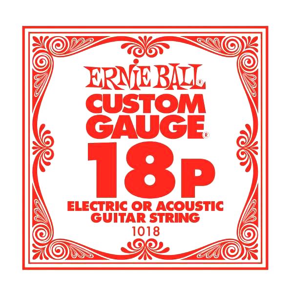 ERNiE BALL 1018P エレキギター／アコギ弦 018 プレーンスチール 【バラ弦1本】 アーニーボール