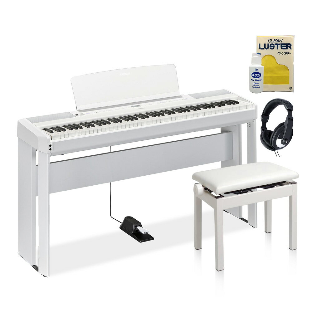 【最終在庫】 YAMAHA P-515 WH 専用スタンド 高低自在イス ヘッドホンセット 電子ピアノ 88鍵盤(木製) ヤマハ P515WH