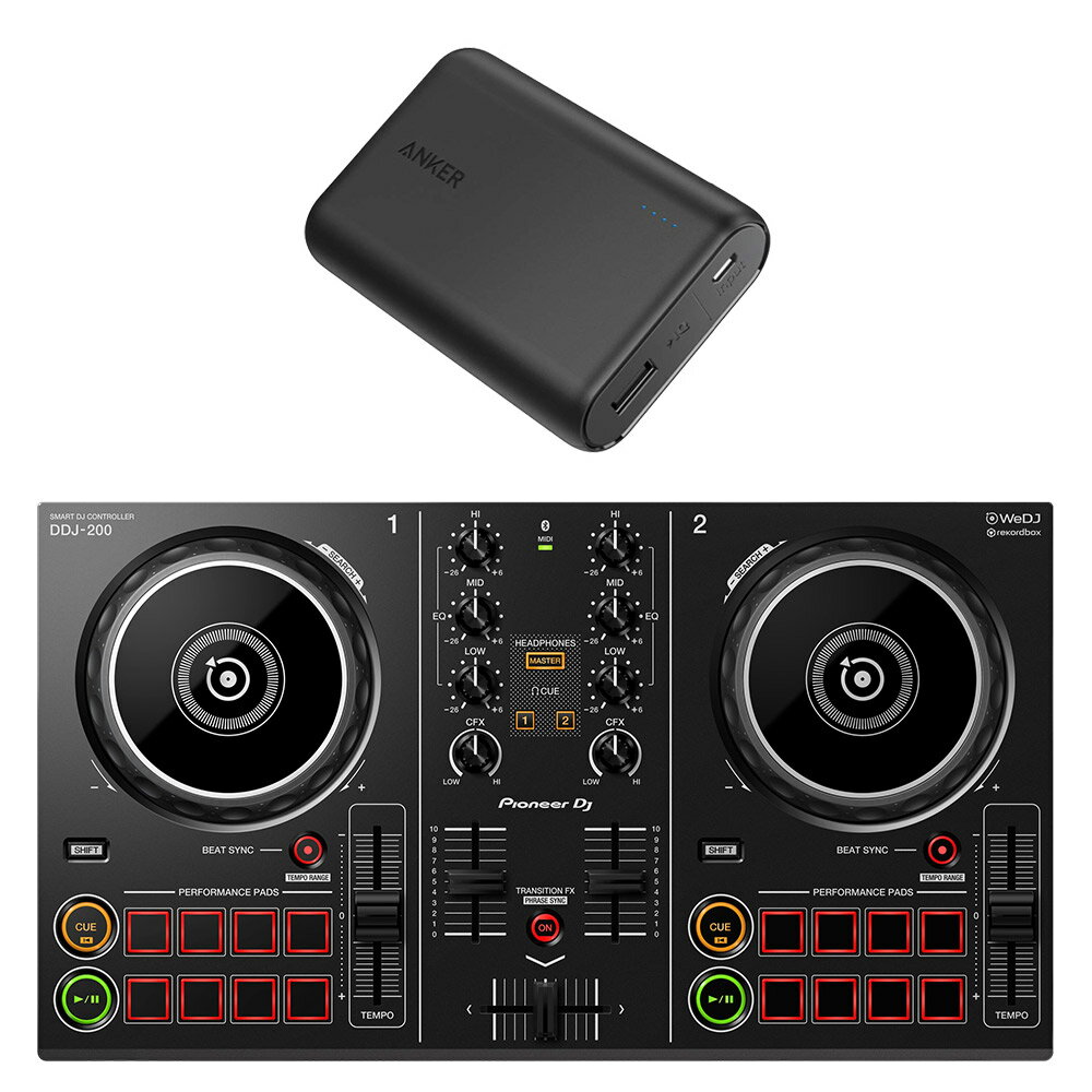 Pioneer DJ DDJ-200 + Anker PowerCore 10000 モバイルバッテリーセット 【パイオニア】