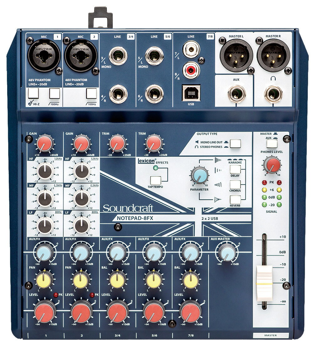 SOUNDCRAFT Notepad-8FX USBオーディオインターフェイス付きミキサー サウンドクラフト