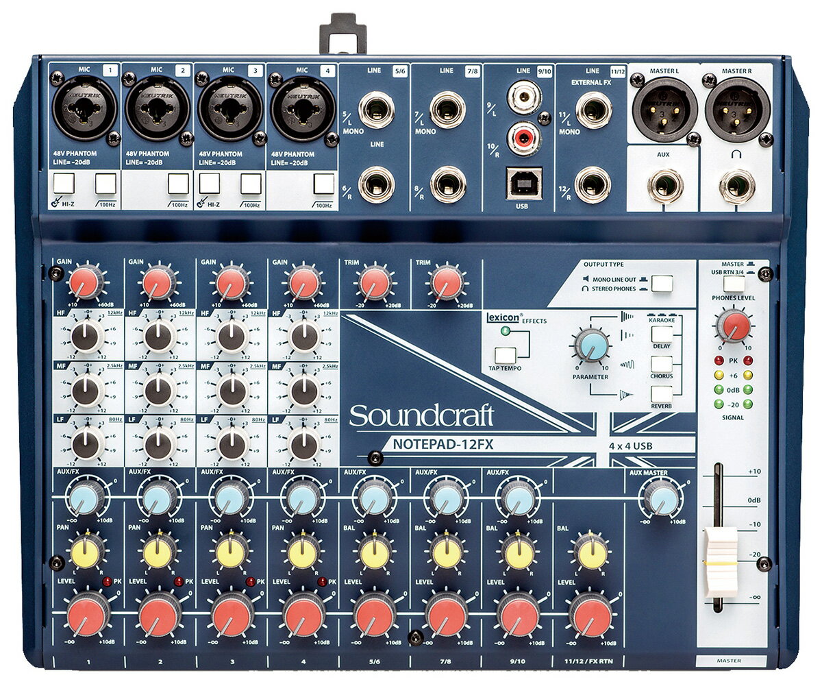 SOUNDCRAFT Notepad-12FX USBオーディオインターフェイス付きミキサー サウンドクラフト