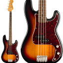 Precision Bassの完成から10周年を迎えて登場した　Classic Vibe ‘60s【特徴】エレクトリックベースの象徴であるPrecision Bass に敬意を表し、完成から10周年を迎えて登場した、Classic Vibe ‘60s Precision Bass。オリジナルの美学を具体化し、フェンダーデザインのアルニコスプリットコイルピックアップをマウント。ダイナミックなトーンを生み出します。滑らかで快適なC型形状のネックにぴったりな9.5インチラジアスの指板を採用。タイトなフレット、ヴィンテージスタイルのブリッジ付きサドルを搭載。このクラシックなSquierモデルは、60年代のヘッドストックデカール、ニッケルメッキのハードウェア、伝統的な雰囲気を持ち、滑らかなヴィンテージ色で、光沢のあるネック仕上げが特徴のオールドスクールなモデルです。【詳細情報】ボディ：Poplarボディフィニッシュ：Gloss Polyurethaneボディシェイプ：Precision Bassネック：Mapleネックフィニッシュ：Tinted Gloss Urethaneネックシェイプ：”C” Shapeスケール：34” (86.36 cm)フィンガーボード：Indian Laurelフィンガーボード：ラジアス9.5” (241 mm)フレットナンバー：20Frets Size：Narrow Tallナット：Boneナット幅：1.685” (42.8 mm)ポジションインレイ：White Pearloid Dotトラスロッド：Head Adjustミドルピックアップ：Fender Designed Alnico Split-Coilコントロール：Master Volume, Master Toneピックアップスイッチ：Noneピックアップコンフィギュレーション：Split Single Coilブリッジ：4-Saddle Vintage Style with Threaded Steel Saddlesハードウェアフィニッシュ：Nickelチューニングマシーン：Vintage-Styleピックガード：4-Ply Tortoiseshellコントロールノブ：Knurled Flat-Topストリング：Nickel Plated Steel (.045-.105 Gauges)付属品：ソフトケースJANコード：0885978064878【J191116EB】【プレベ】