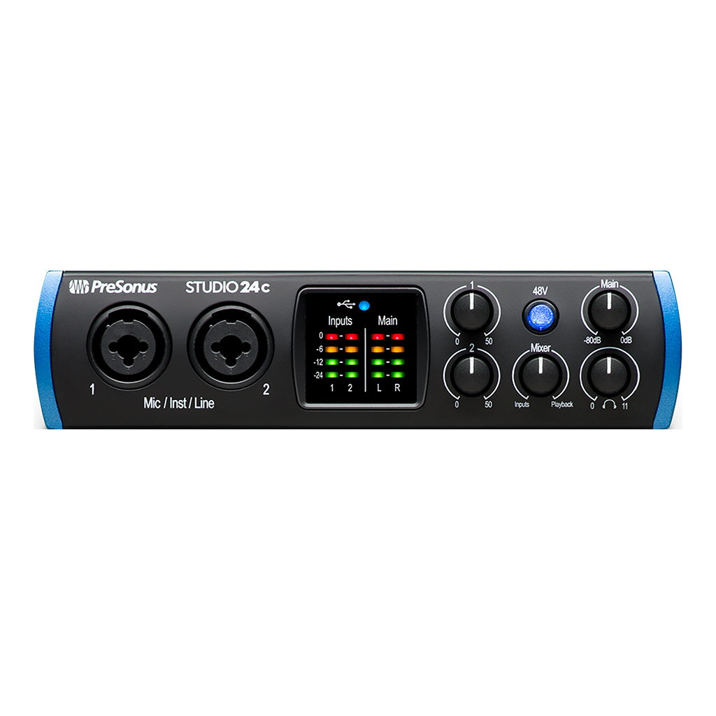  PreSonus Studio 24c オーディオインターフェイス 2ch入出力 USB-Cバスパワー プレソナス