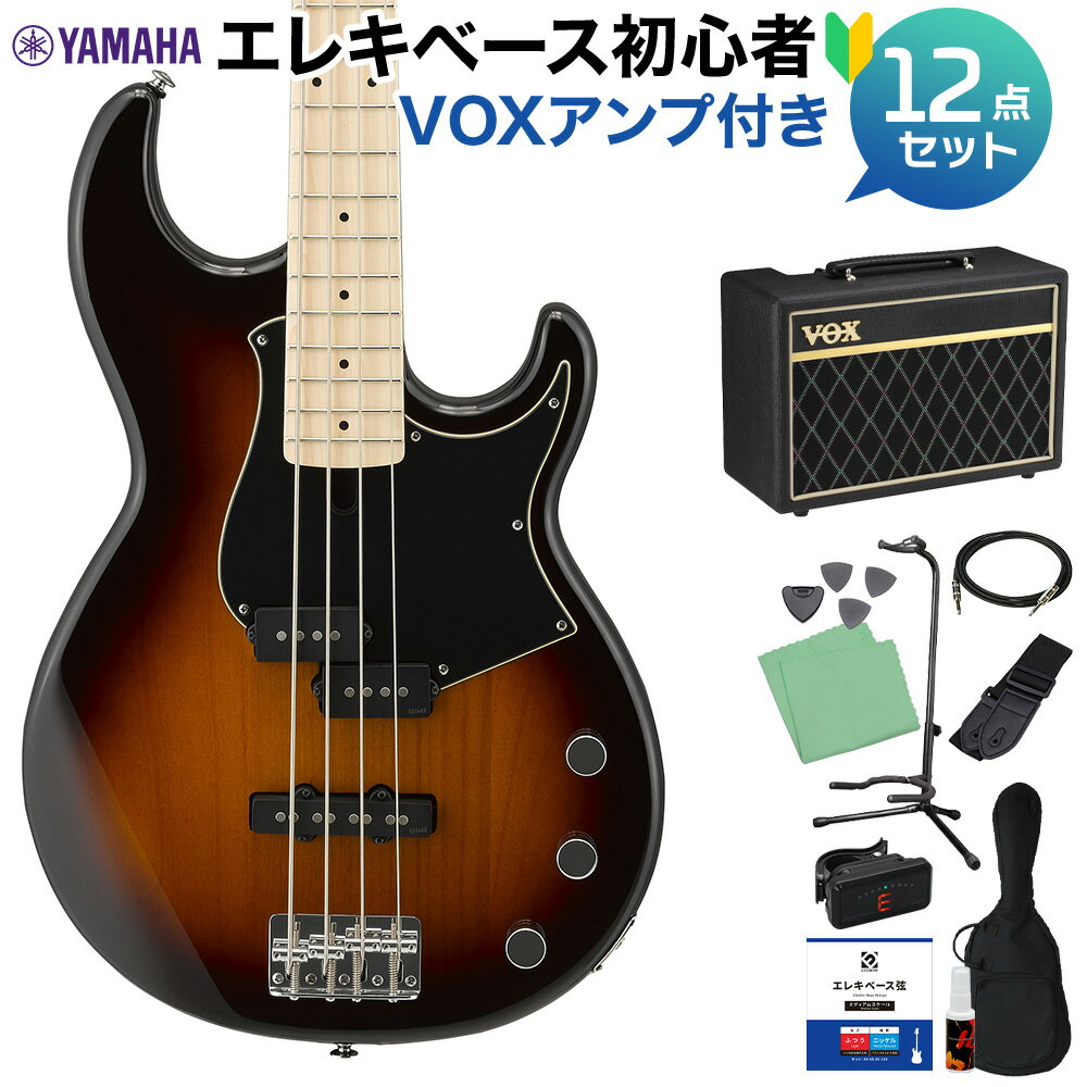 YAMAHA BB434M TBS (タバコブラウンサンバースト) ベース 初心者12点セット 【VOXアンプ付】 メイプル指板 ヤマハ BB400シリーズ Tobacco Brown Sunburst